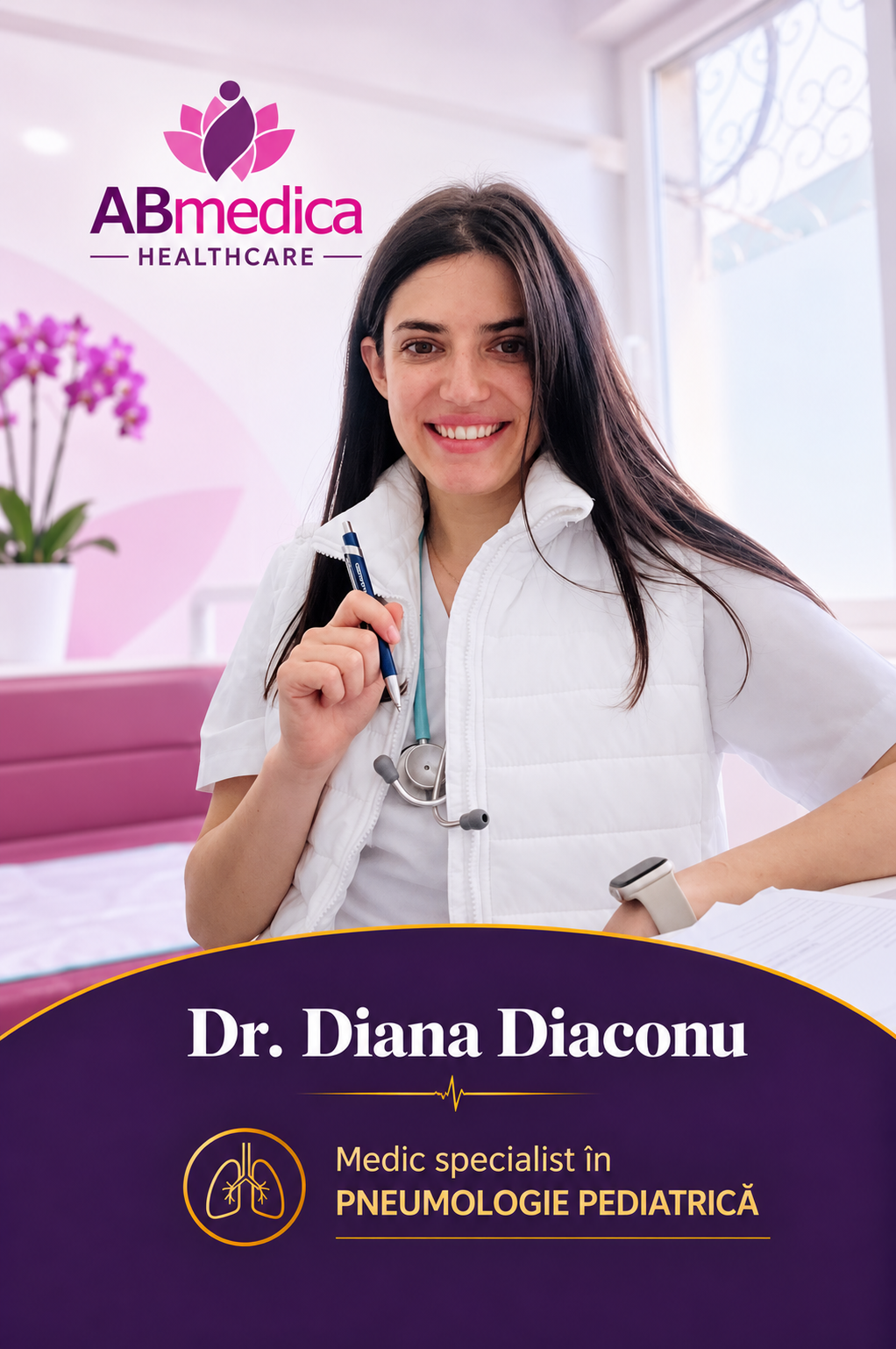 Dr. Diana Diaconu, medic specialist pneumologie pediatrică la Clinica AB Medica din Pitești