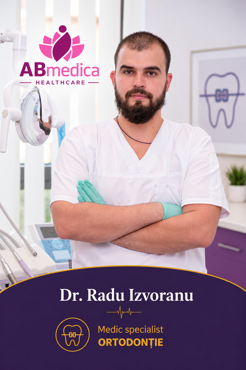 Dr. Radu Izvoranu, medic specialist Ortodonție, la Clinica AB Medica din Pitești.